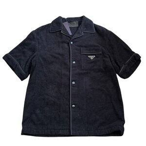 PRADA**Men’s Black Short Sleeve Terry Shirt***Small $1850 NWT